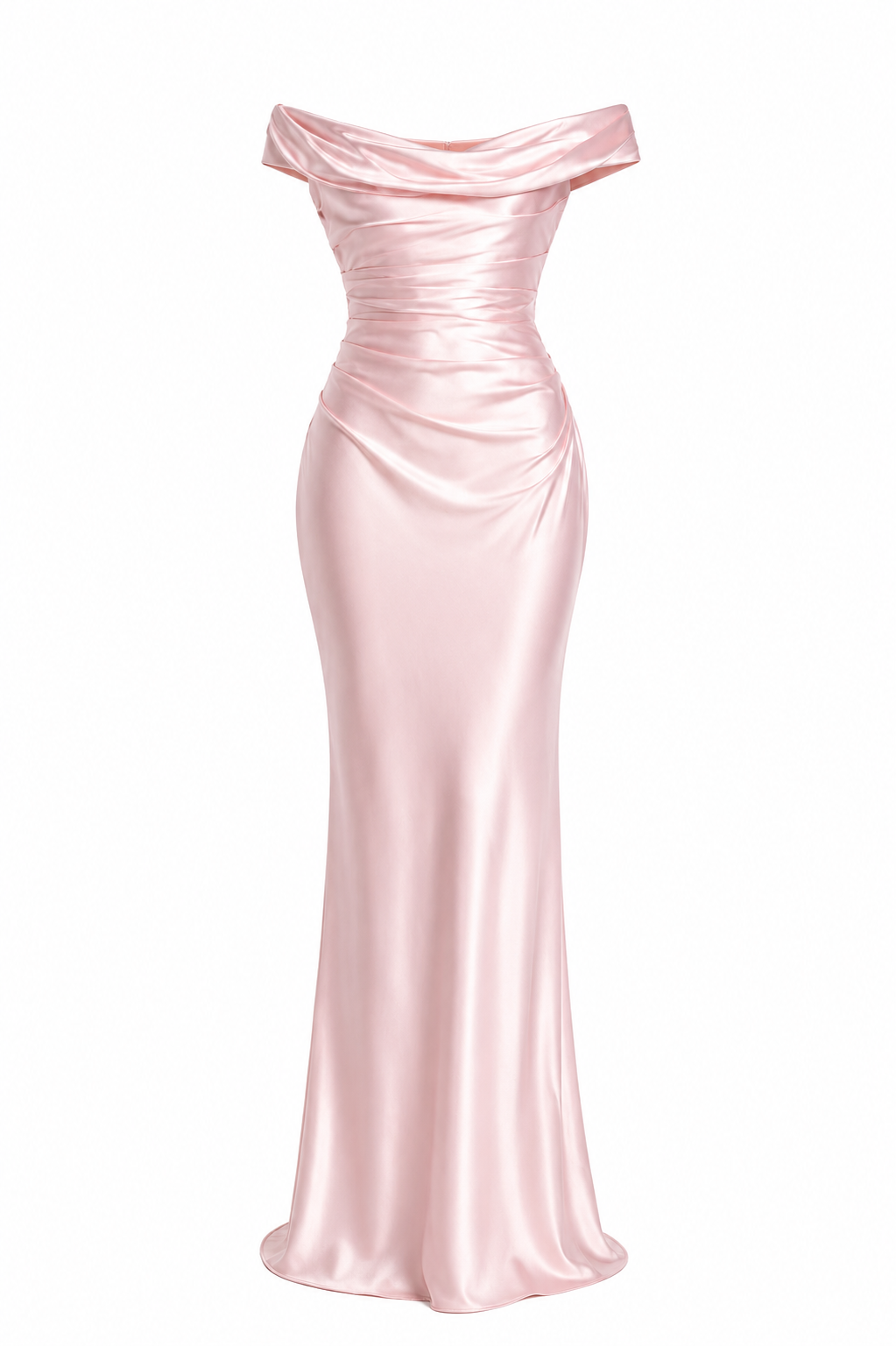 NOIR DRESS — Off-Shoulder Satin Corset Gown