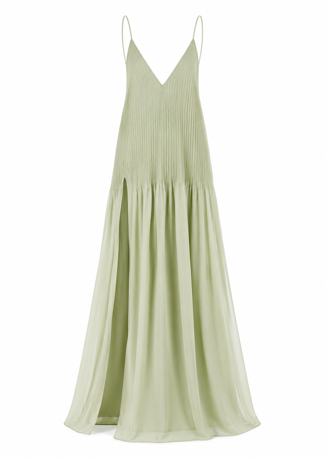 Plissiertes Trägerkleid mit perspektivischem lockeren Schnitt für den Urlaub