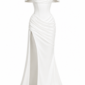 VALENCIA GOWN — Draped Corset Maxi Dress