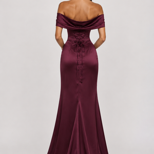 VALENCIA GOWN — Draped Corset Maxi Dress