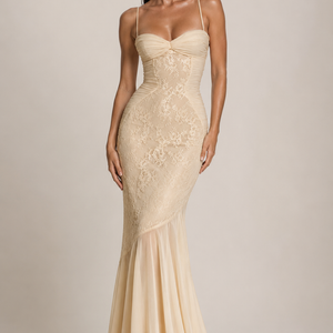 AMÉLIE DRESS — Lace Corset Maxi Dress