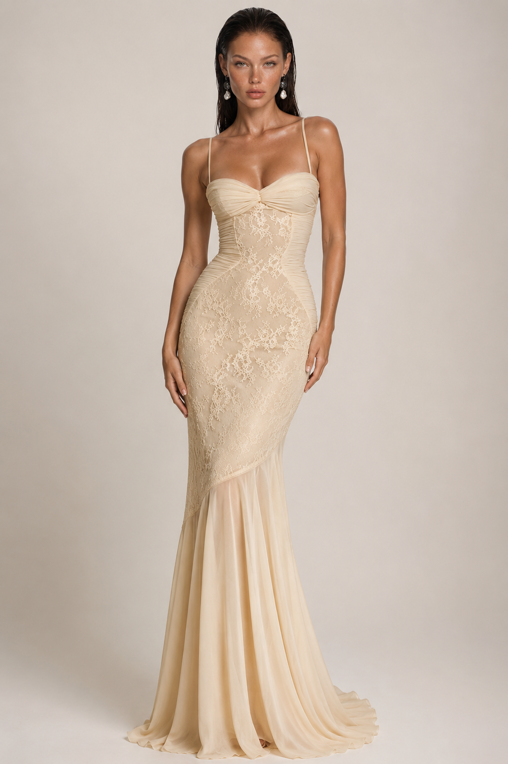 AMÉLIE DRESS — Lace Corset Maxi Dress