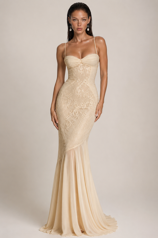 AMÉLIE DRESS — Lace Corset Maxi Dress