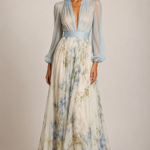 ISLA DRESS — Floral Chiffon Maxi Dress