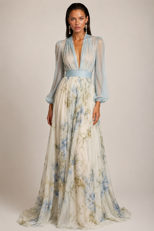 ISLA DRESS — Floral Chiffon Maxi Dress