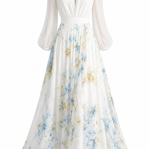 ISLA DRESS — Floral Chiffon Maxi Dress