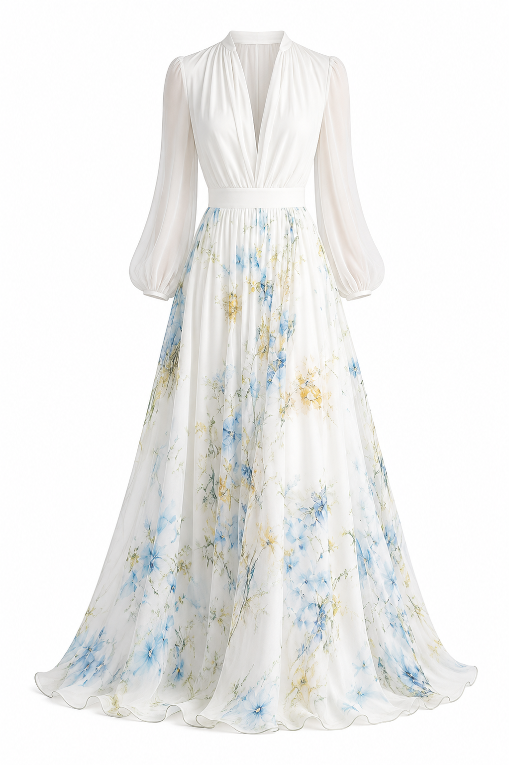 ISLA DRESS — Floral Chiffon Maxi Dress