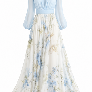 ISLA DRESS — Floral Chiffon Maxi Dress