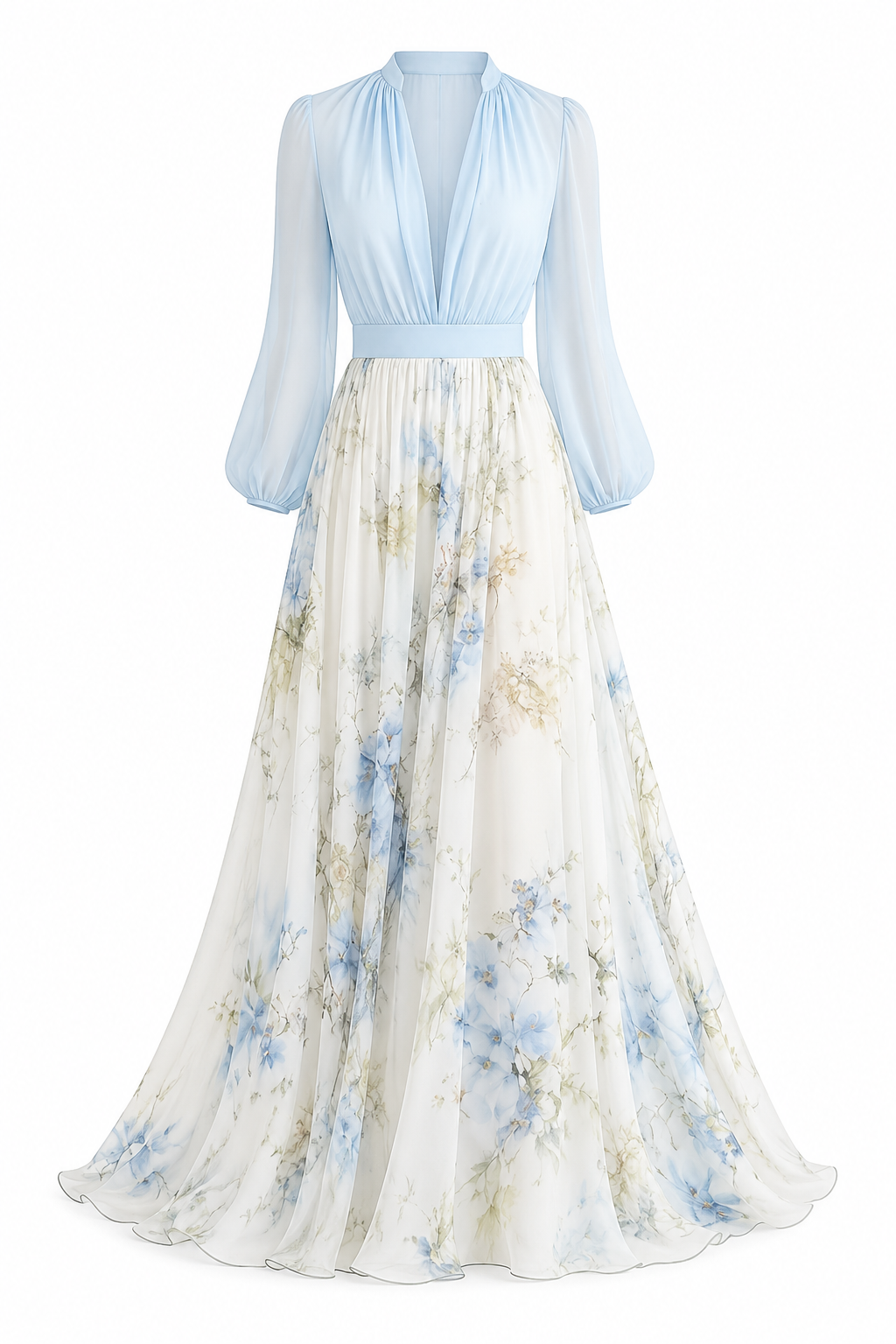 ISLA DRESS — Floral Chiffon Maxi Dress