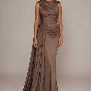 AURELIA GOWN — Draped Satin Maxi Dress