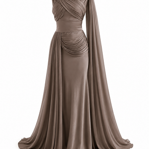 AURELIA GOWN — Draped Satin Maxi Dress
