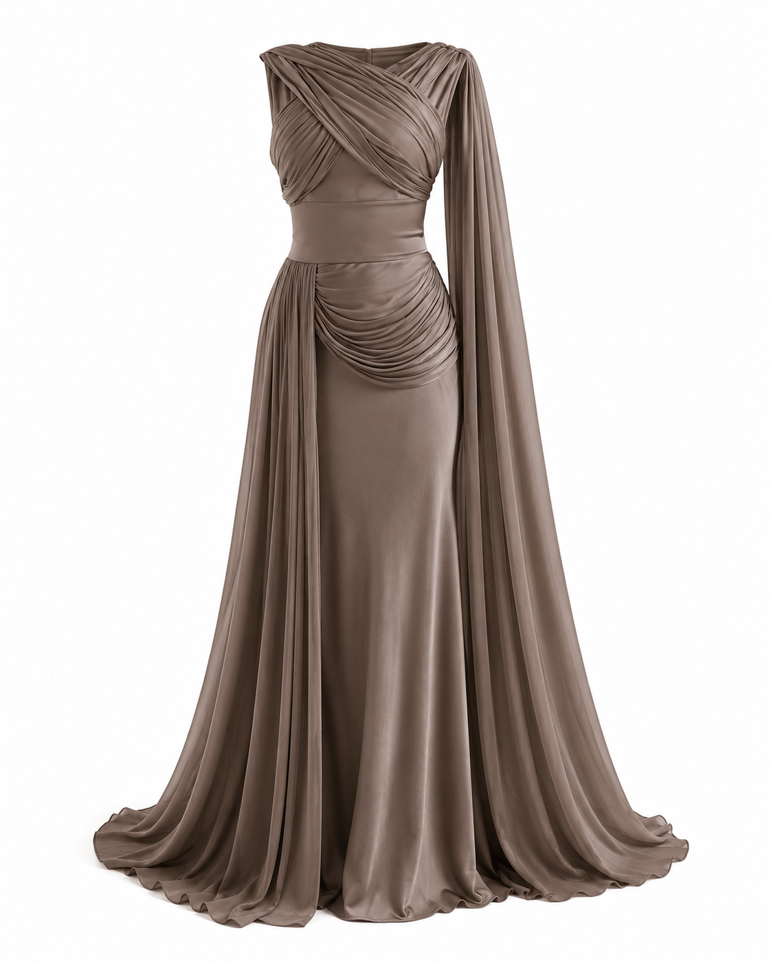 AURELIA GOWN — Draped Satin Maxi Dress