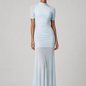 Aura Mesh Drape Maxi Dress