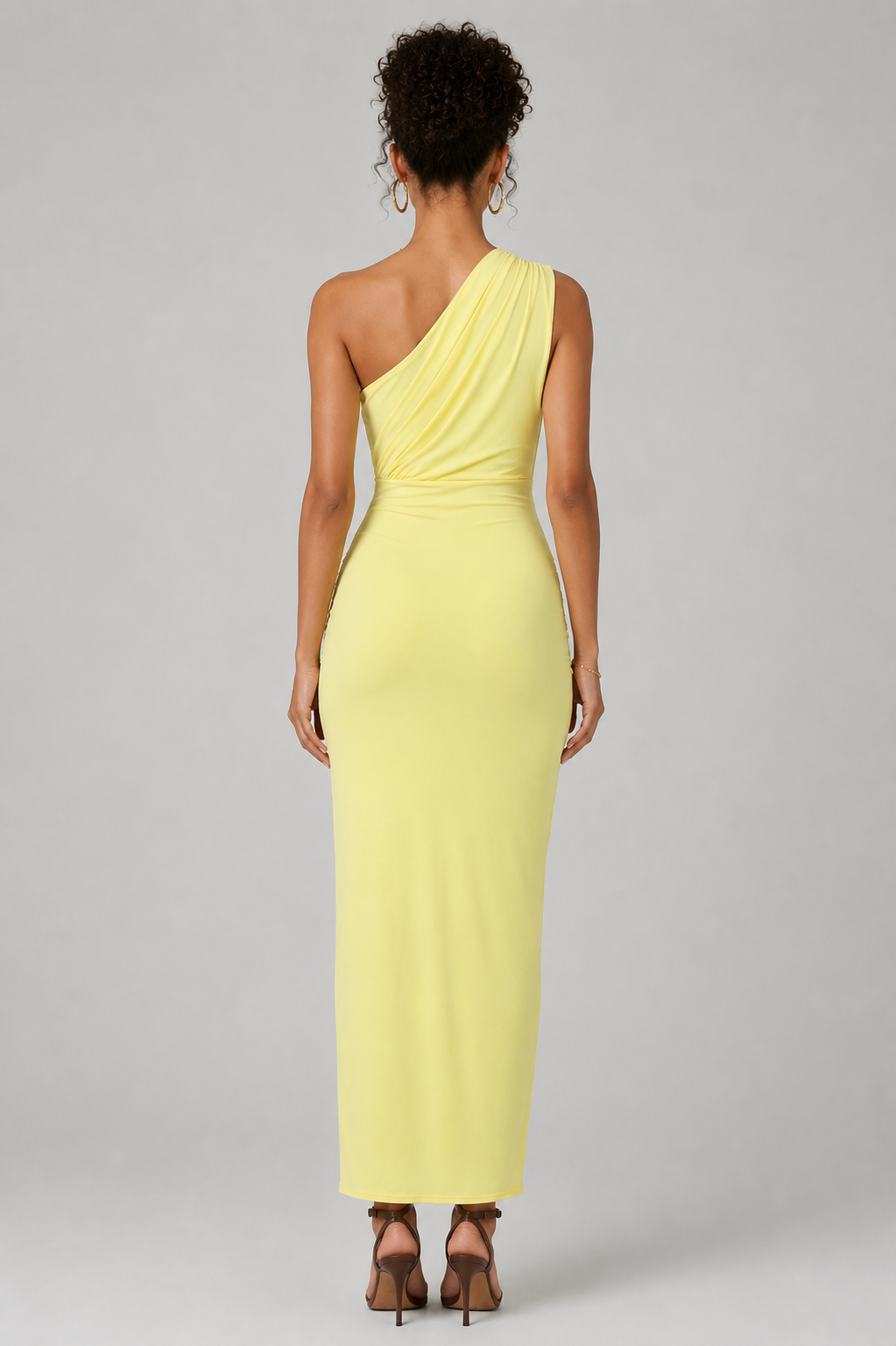 SOLEIL DRESS — One Shoulder Draped Maxi