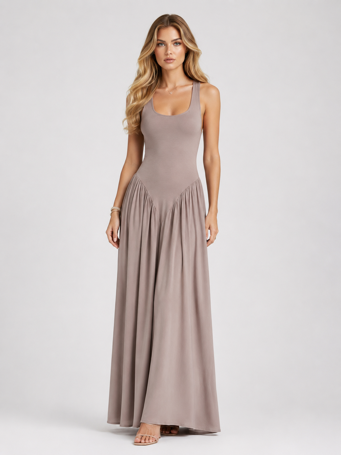 ELOISE DRESS — Square-Neck Midi Dress