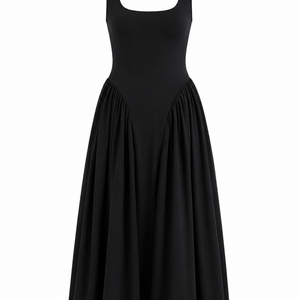 ELOISE DRESS — Square-Neck Midi Dress