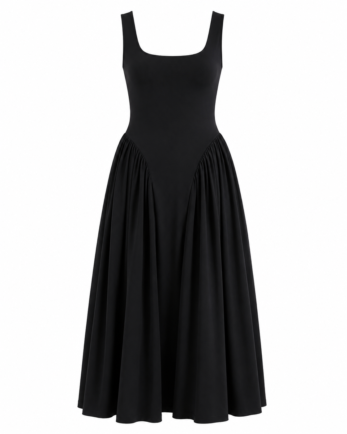 ELOISE DRESS — Square-Neck Midi Dress