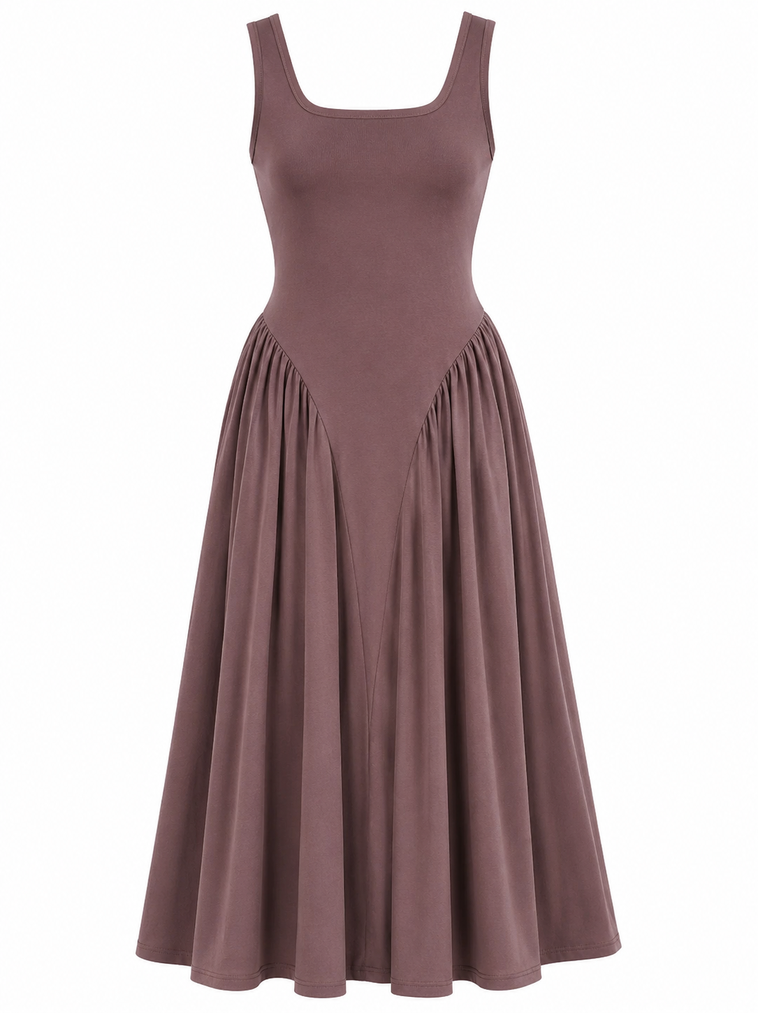 ELOISE DRESS — Square-Neck Midi Dress