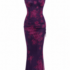 SORAYA DRESS — Lace Mesh Maxi Dress