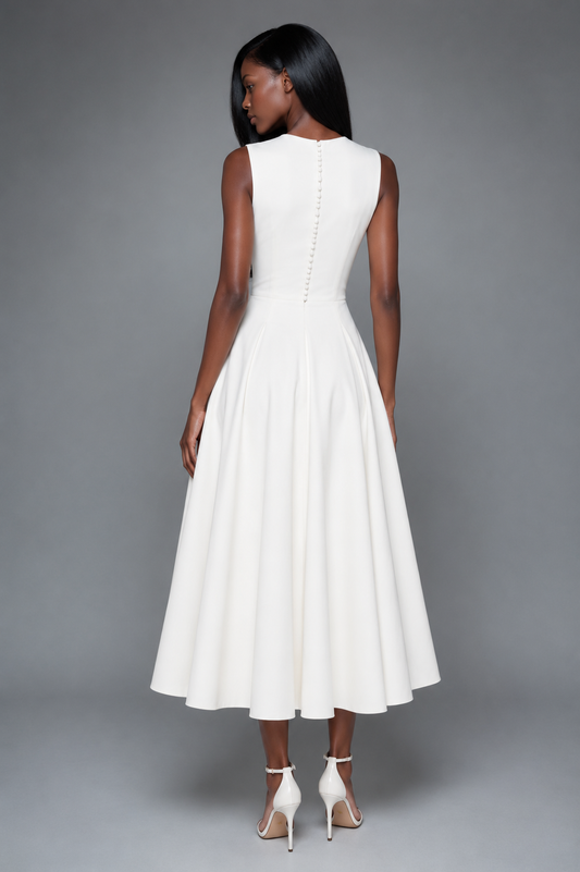 ALBA DRESS — Colour-Block Midi Dress