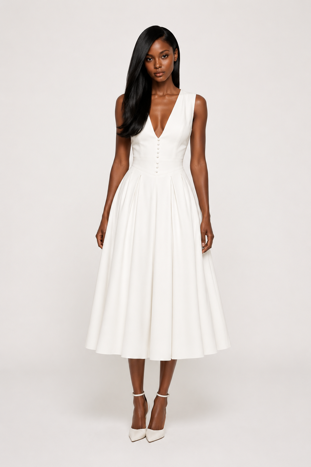 ALBA DRESS — Colour-Block Midi Dress