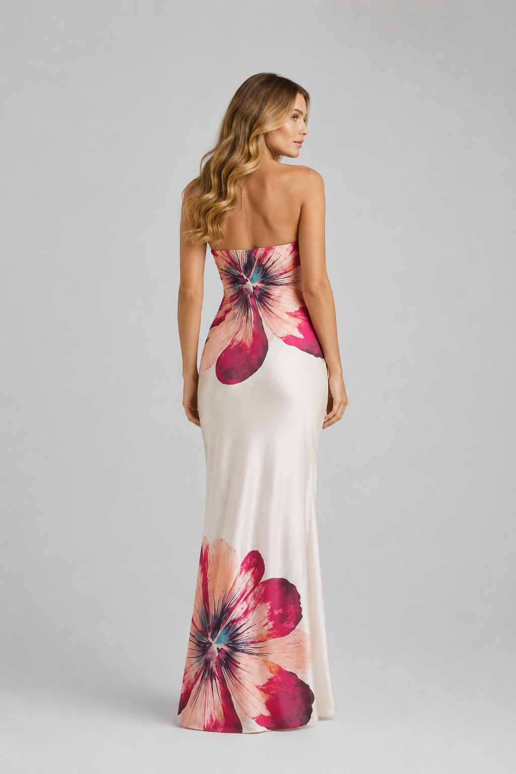 Kaia Floral Strapless Maxi Dress