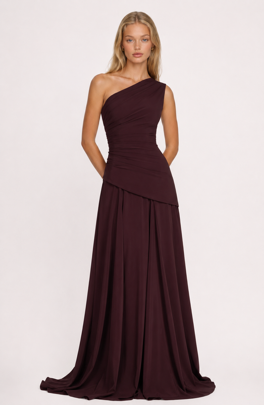 Khoi One-Shoulder Corset Maxi Dress