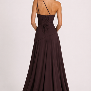 Khoi One-Shoulder Corset Maxi Dress