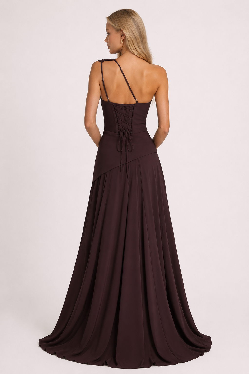 Khoi One-Shoulder Corset Maxi Dress