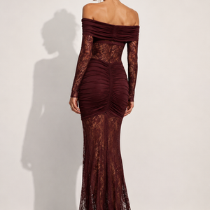 Alina Off-Shoulder Lace Maxi Dress