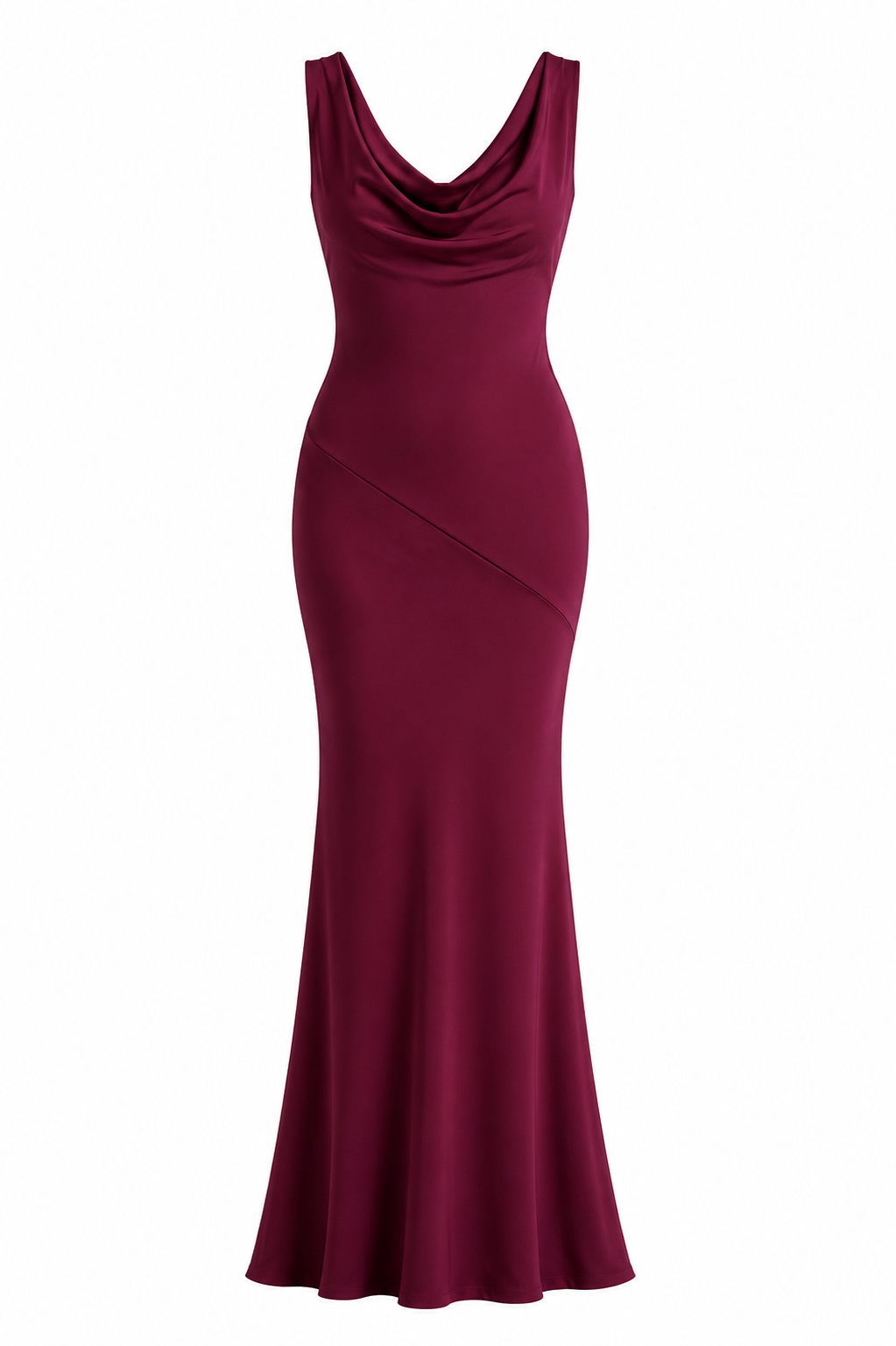 Edles Satin-Etui-Kleid in schmaler Passform mit Fischschwanz-Rücken, rückenfrei, sexy