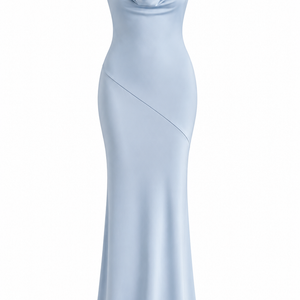 Edles Satin-Etui-Kleid in schmaler Passform mit Fischschwanz-Rücken, rückenfrei, sexy