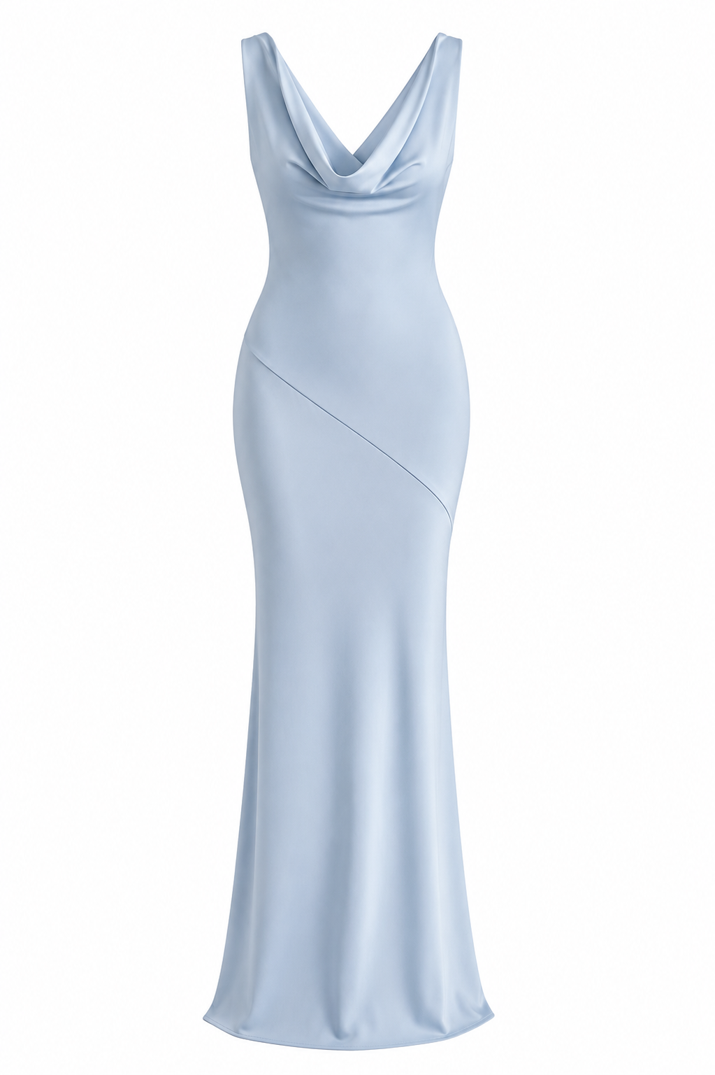 Edles Satin-Etui-Kleid in schmaler Passform mit Fischschwanz-Rücken, rückenfrei, sexy