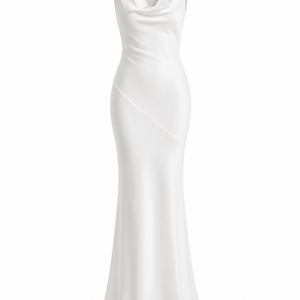 Edles Satin-Etui-Kleid in schmaler Passform mit Fischschwanz-Rücken, rückenfrei, sexy