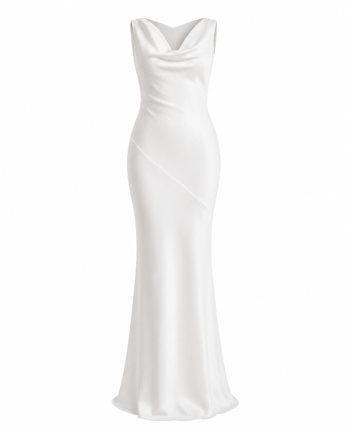 Edles Satin-Etui-Kleid in schmaler Passform mit Fischschwanz-Rücken, rückenfrei, sexy