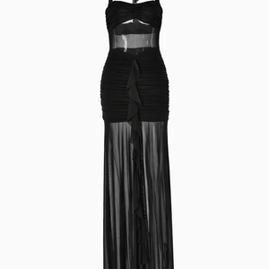 Sienna Halter Ruched Maxi Dress