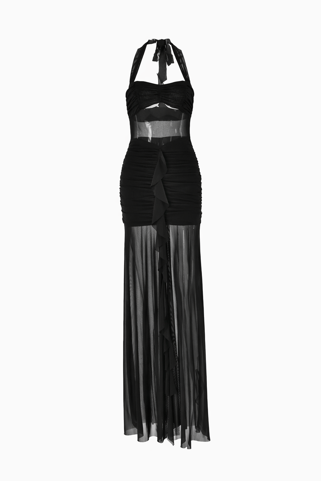 Sienna Halter Ruched Maxi Dress