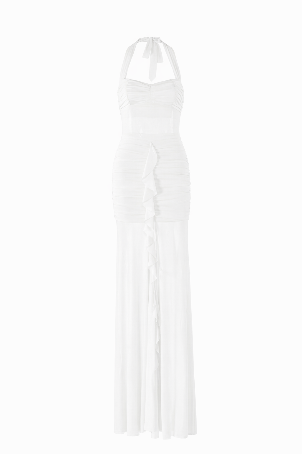 Sienna Halter Ruched Maxi Dress
