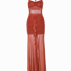 Sienna Halter Ruched Maxi Dress