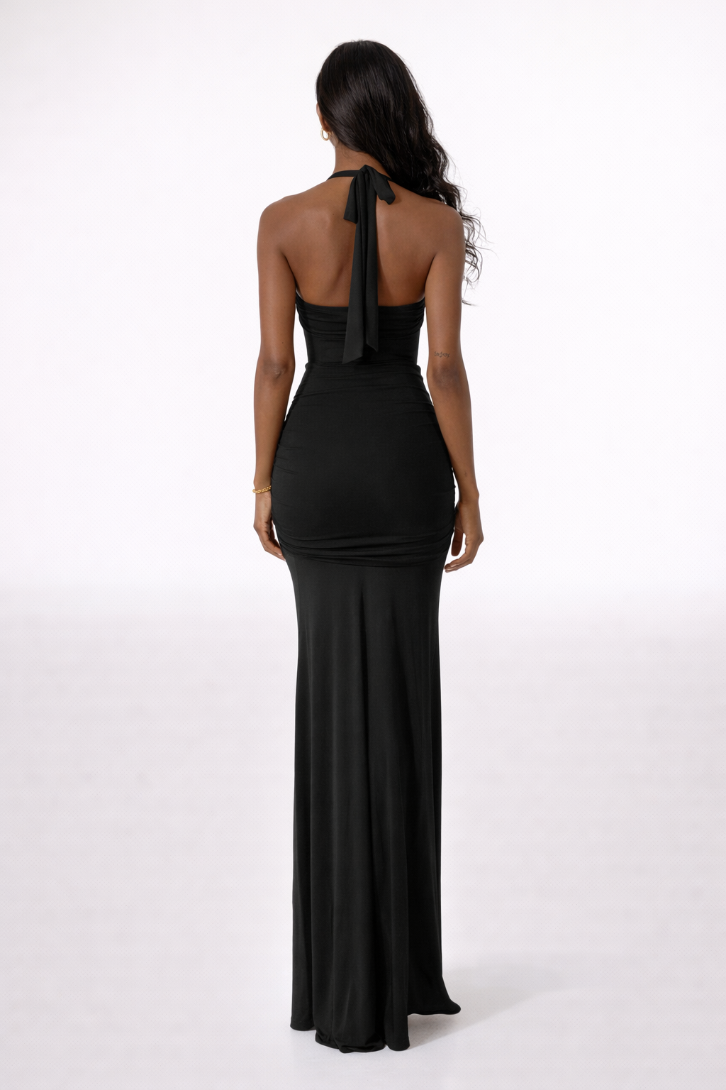 Sienna Halter Ruched Maxi Dress