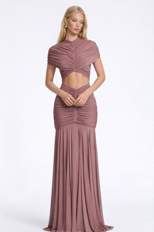 Luna Ruched Cut-Out Maxi Dress