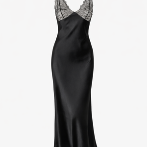 Elise Maxikleid aus Satin mit Spitzenbesatz
