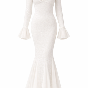 ODETTE GOWN — Off-Shoulder Mermaid with Bell Sleeves