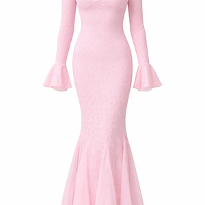 ODETTE GOWN — Off-Shoulder Mermaid with Bell Sleeves