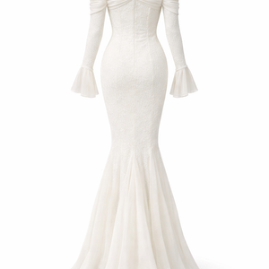 ODETTE GOWN — Off-Shoulder Mermaid with Bell Sleeves