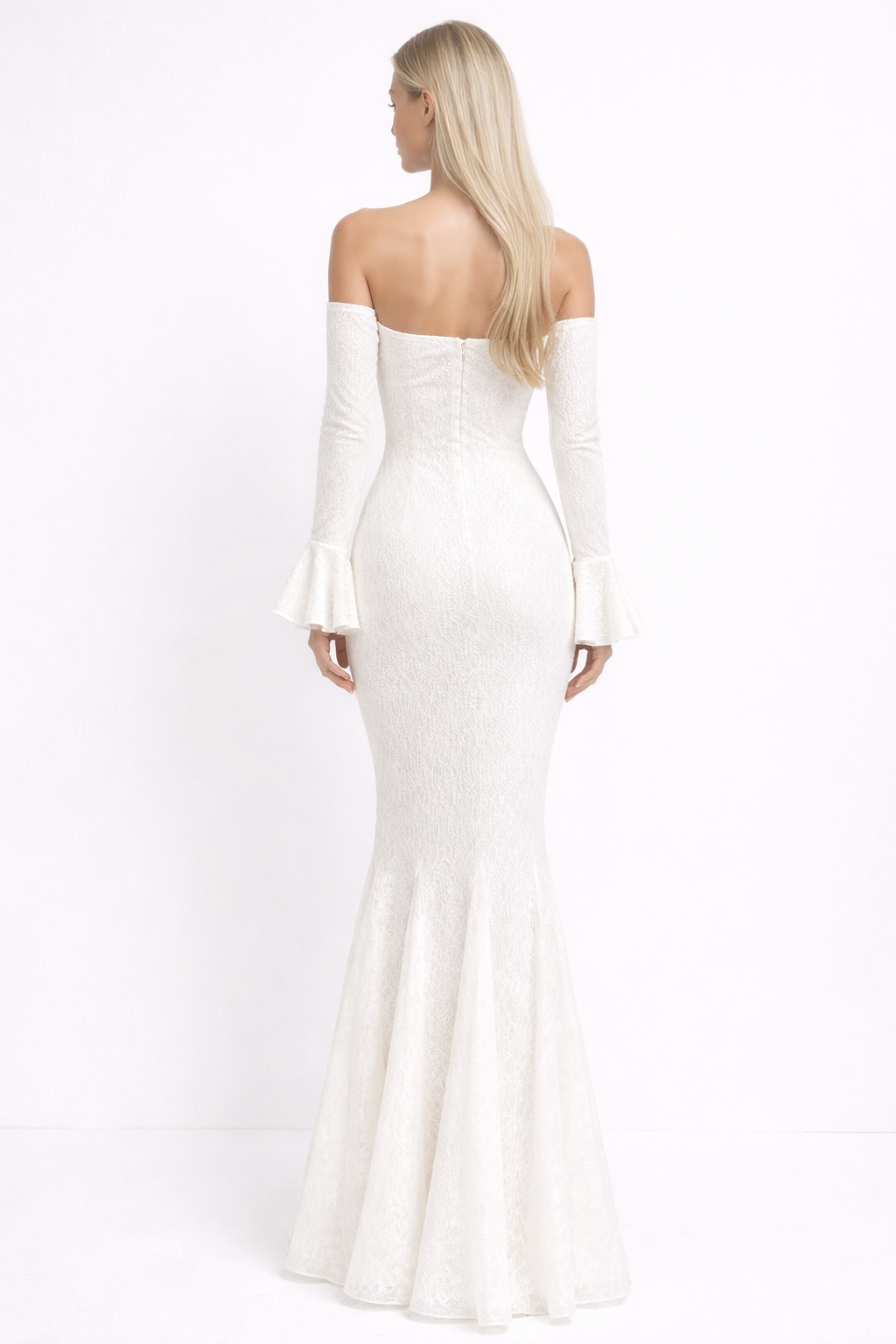 ODETTE GOWN — Off-Shoulder Mermaid with Bell Sleeves