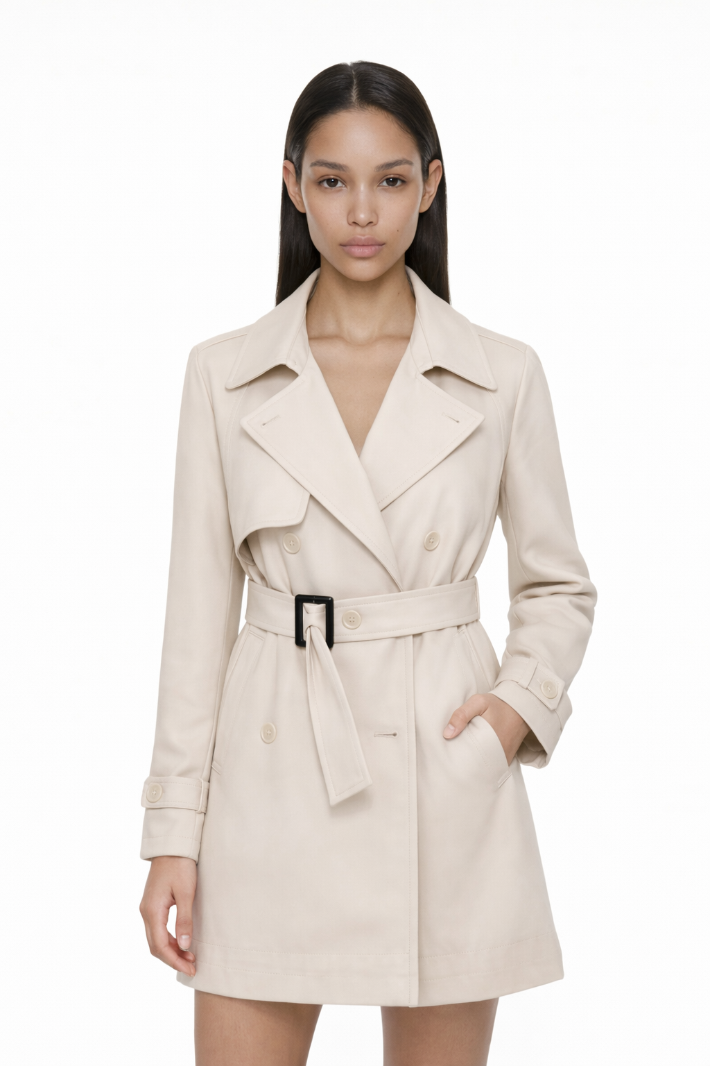 Elara Belted Short Trench