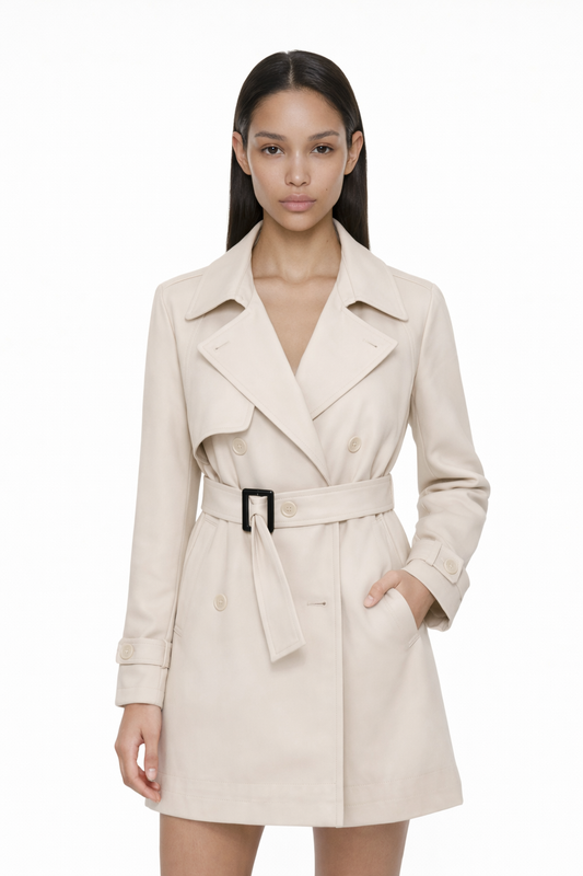 Elara Belted Short Trench