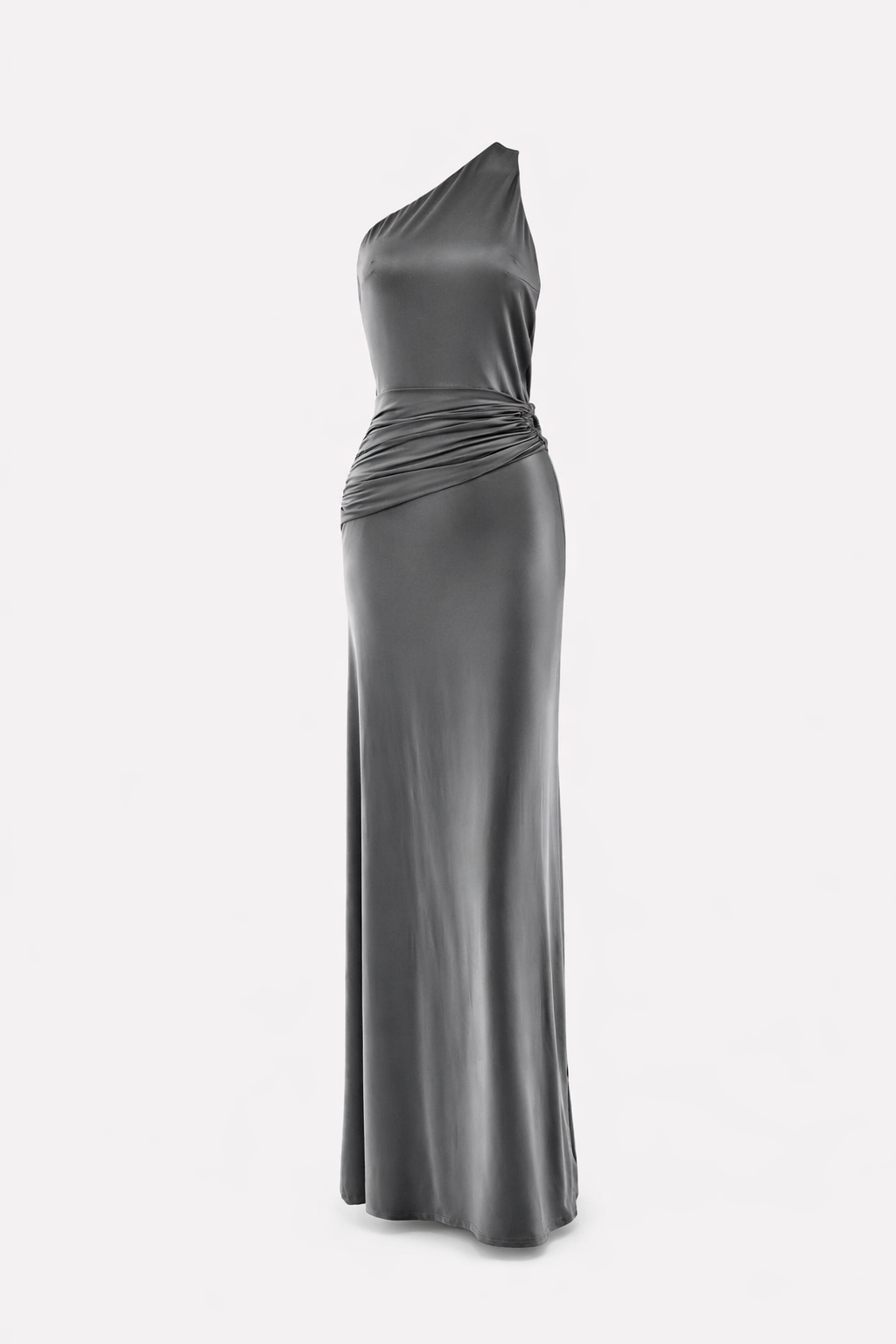 SEDONA GOWN — Asymmetrisches Neckholderkleid mit Taillendetail aus Metall