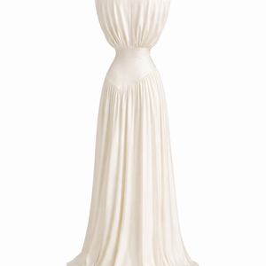 Solène — Draped Plunge Maxi Dress